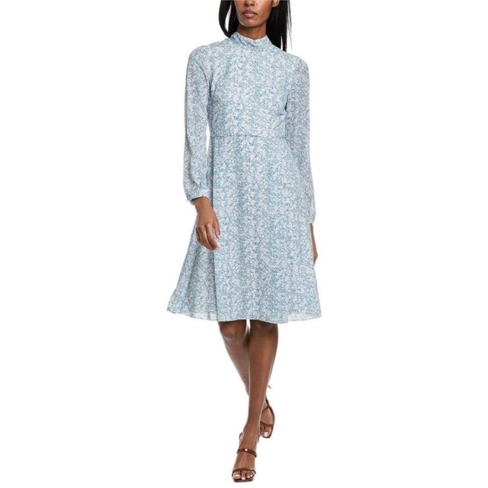 Mikael Aghal Pleated Midi Dress Size 4